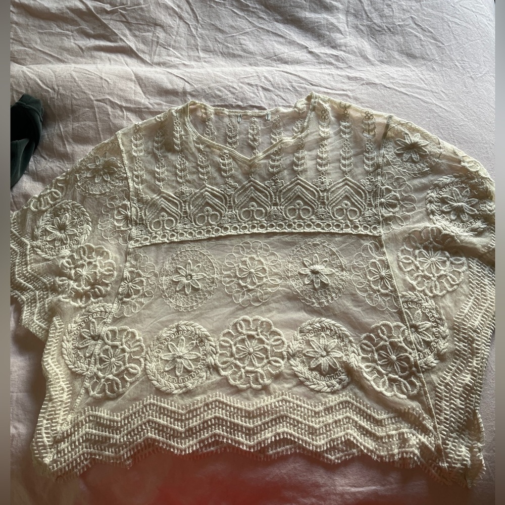 Elegant Cream Lace Women's Top